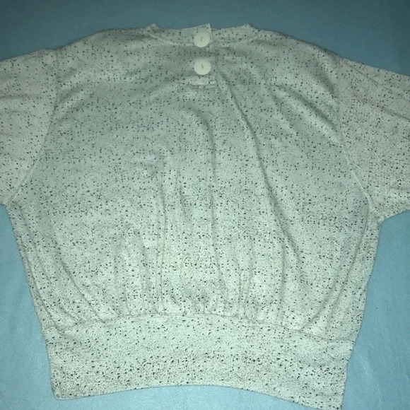 CURRANTS by Jeri-Jo minty blue with black, grey speckles, dolman sleeves size M - Picture 2 of 9